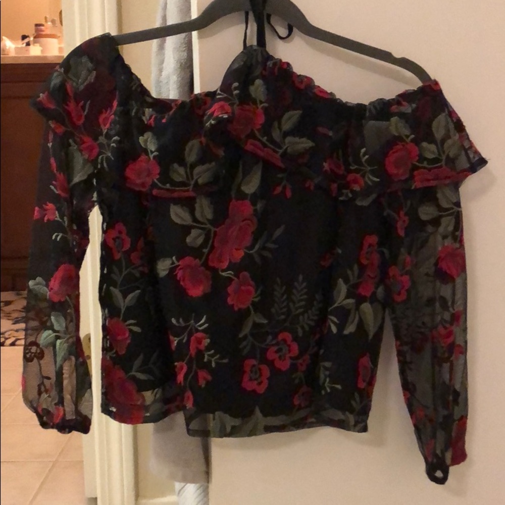 Cupcakes and Cashmere off the shoulder blouse.